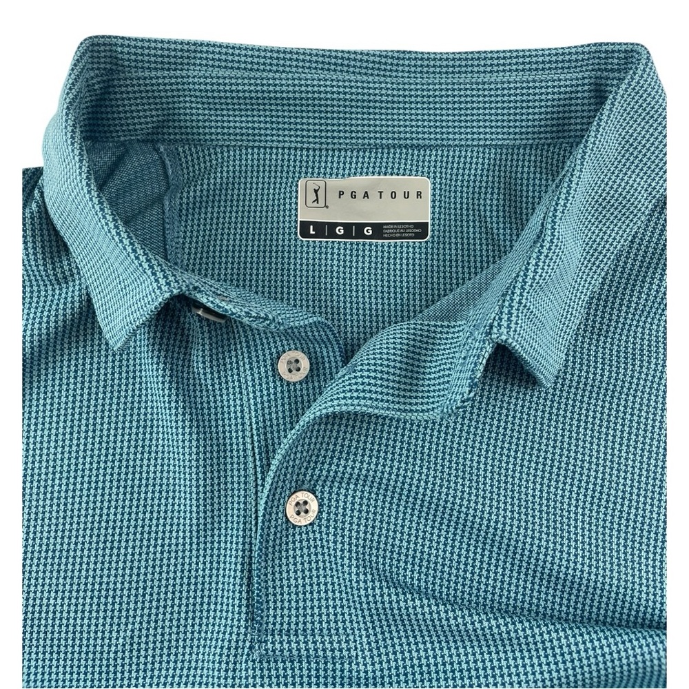 PGA TOUR Shirt Men's Large Delphinium Blue Wicking L/S Golf Polo MARP $70 NWT - Picture 7 of 7
